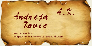 Andreja Ković vizit kartica